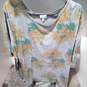 3X Grey with Floral Print LuLaRoe Irma